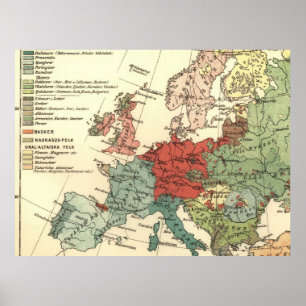 Europa-Karte-Länder - Weltantike Poster
