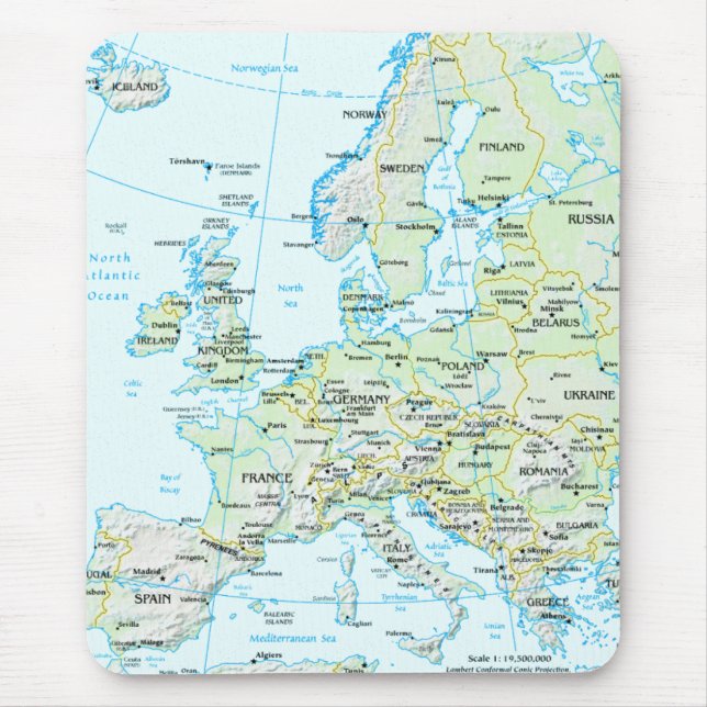 Europa-Karte Mousepad (Vorne)