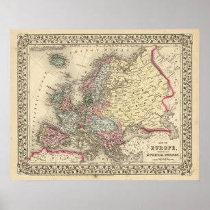 Europa-Karte von Mitchell Poster