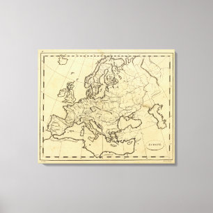 Europa-Konturkarte Leinwanddruck