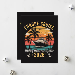 Europa Kreuzfahrt Gruppe 2026 Familienpassende Fer Feiertagskarte