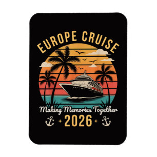 Europa-Kreuzfahrt-Truppe 2026 Familie passende Url Magnet