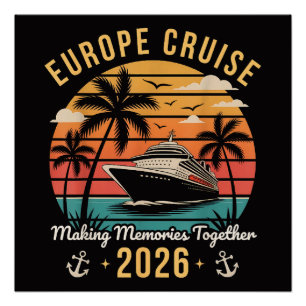 Europa-Kreuzfahrt-Truppe 2026 Familie passende Url Poster
