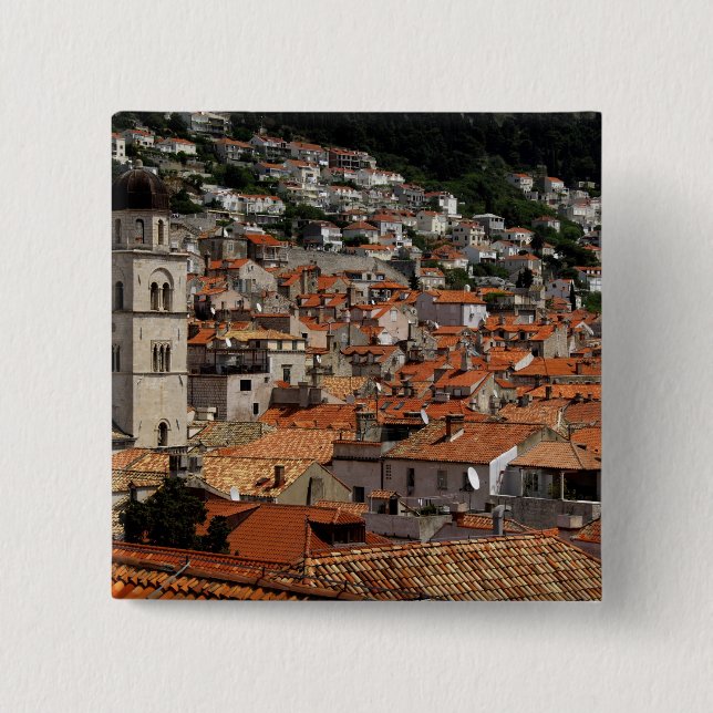 Europa, Kroatien. Die mittelalterliche Stadtmauer Button (Vorderseite)