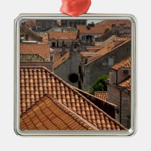 Europa, Kroatien. Mittelalterliche Stadtmauer von Silbernes Ornament