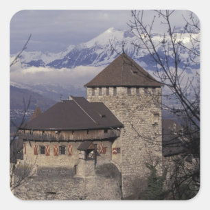 Europa, Liechtenstein, Vaduz. Schloss Vaduz Quadratischer Aufkleber