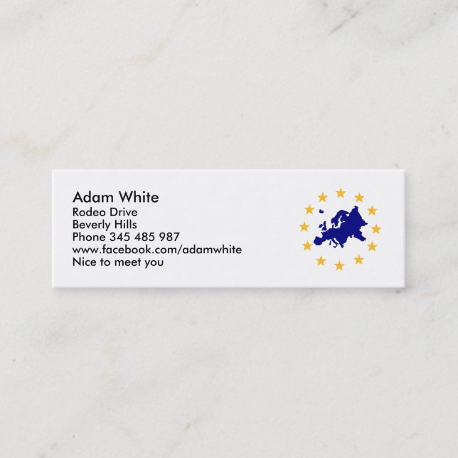 Europa Mini Visitenkarte (Vorderseite)