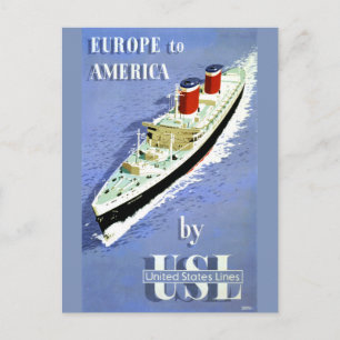 Europa nach Amerika Vintage Reiseposter Postkarte
