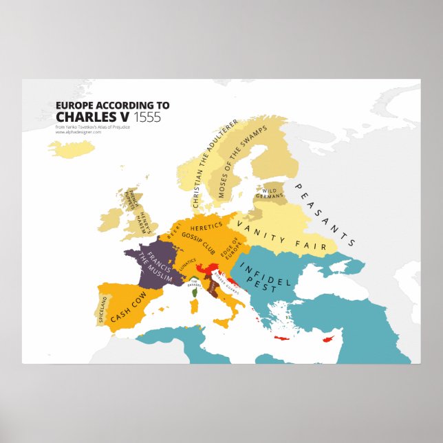 Europa nach Charles V., dem heiligen römischen Kai Poster (Vorne)