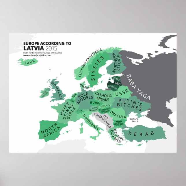 Europa nach Lettland Poster (Vorne)