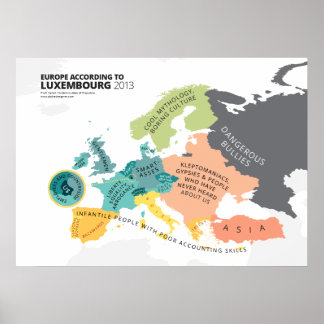 Europa nach Luxemburg Poster