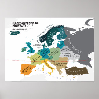 Europa nach Norwegen Poster