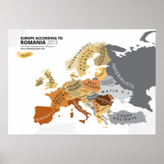 Europa nach Rumänien Poster