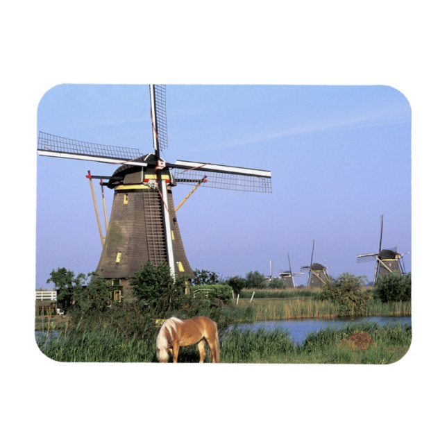 Europa, Niederlande, Zuid Holland, Kinderdijk. 2 Magnet (Horizontal)