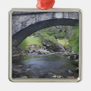 Europa, Norwegen. Steinbrücke auf dem Weg nach Ber Silbernes Ornament