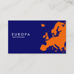 EUROPA Orange - Dunkelblau Visitenkarte