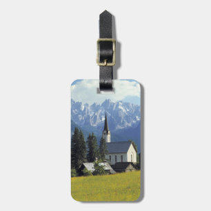 Europa, Österreich, Gosau. Der Turm der Kirche Gepäckanhänger