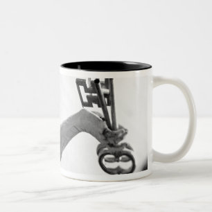 Europa, Österreich, Salzburg. Statue mit Schlüss Zweifarbige Tasse