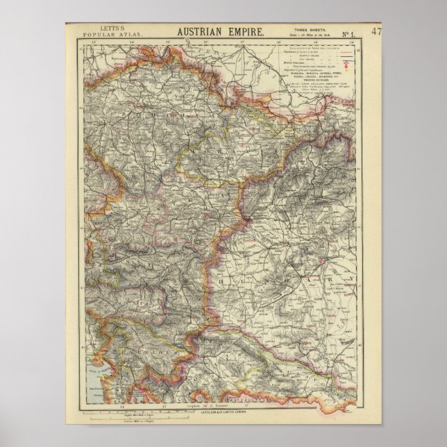 Europa, Österreich, Tschechische Republik Poster (Vorne)