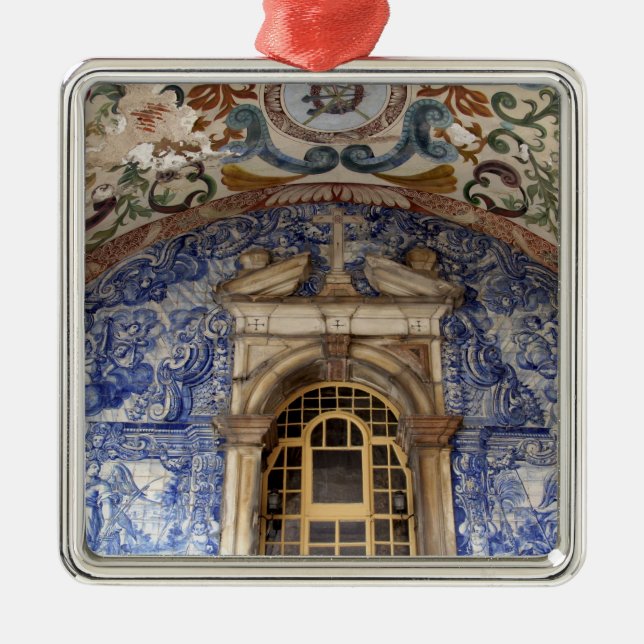 Europa, Portugal, Obidos. Farbenfrohe Architektur Silbernes Ornament (Vorne)