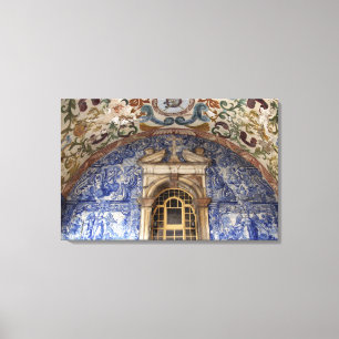 Europa, Portugal, Obidos. Farbige Architektur Leinwanddruck