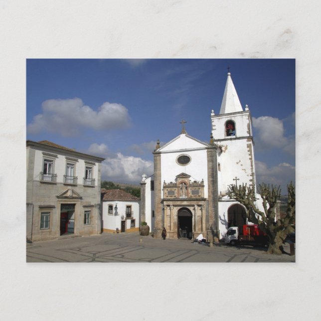 Europa, Portugal, Obidos. Kirche Santa Maria delle Postkarte (Vorderseite)