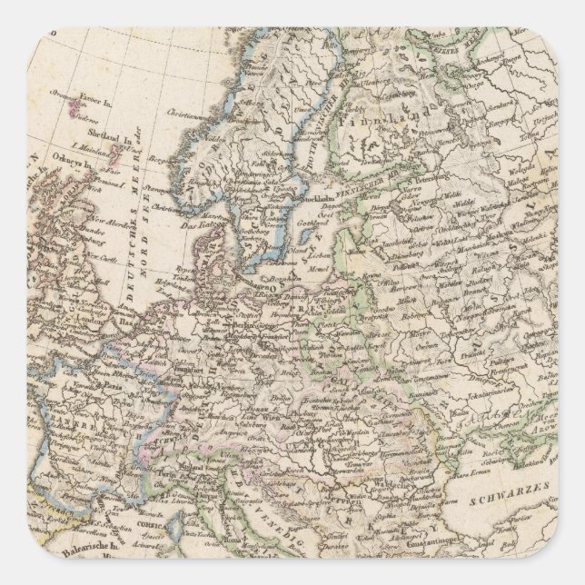 Europa Quadratischer Aufkleber (Vorderseite)