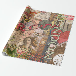 Europa Reise Vintage Europäisch Paris Frankreich K Geschenkpapier