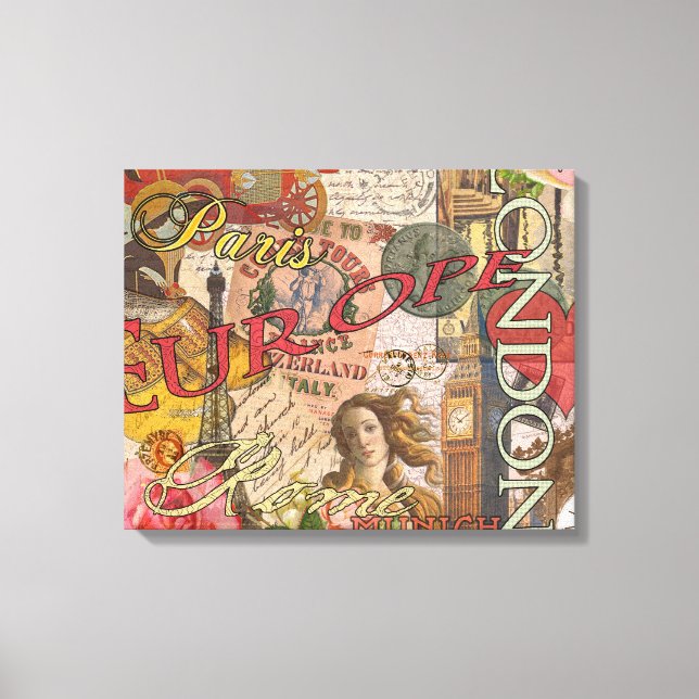 Europa Reisen Vintag Paris Frankreich Kunst Leinwanddruck (Vorderseite)