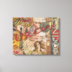 Europa Reisen Vintag Paris Frankreich Kunst Leinwanddruck