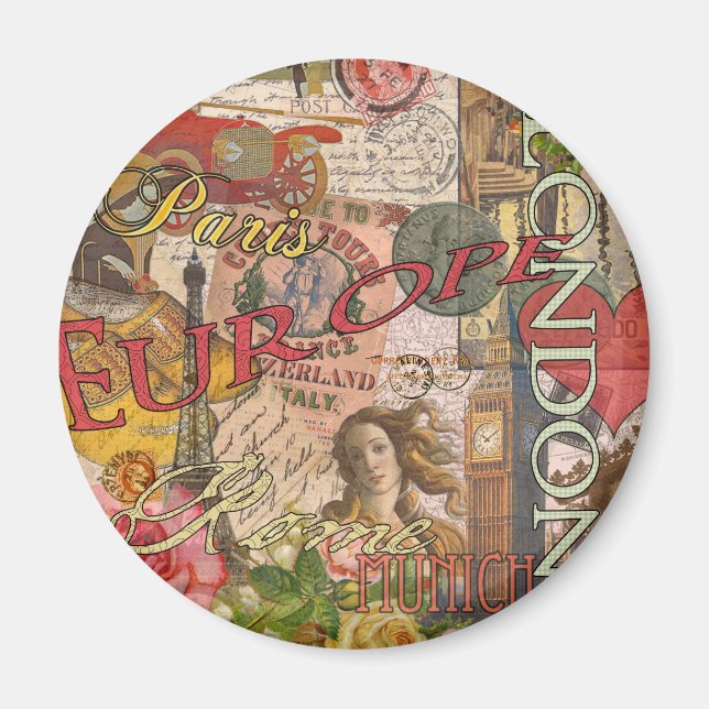 Europa Reisen Vintag Paris Frankreich Kunst Magnet (Vorne)