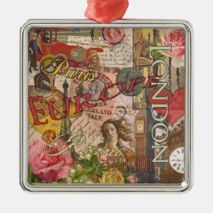 Europa Reisen Vintag Paris Frankreich Kunst Ornament Aus Metall