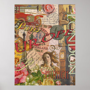 Europa Reisen Vintag Paris Frankreich Kunst Poster