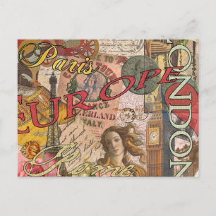 Europa Reisen Vintag Paris Frankreich Kunst Postkarte