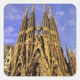 Europa, Spanien, Barcelona, Sagrada Familia Quadratischer Aufkleber