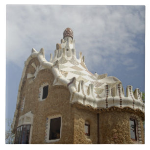 Europa, Spanien, Katalonien, Barcelona. Park Guell Fliese