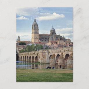 Europa, Spanien, Salamanca Die römische Brücke übe Postkarte