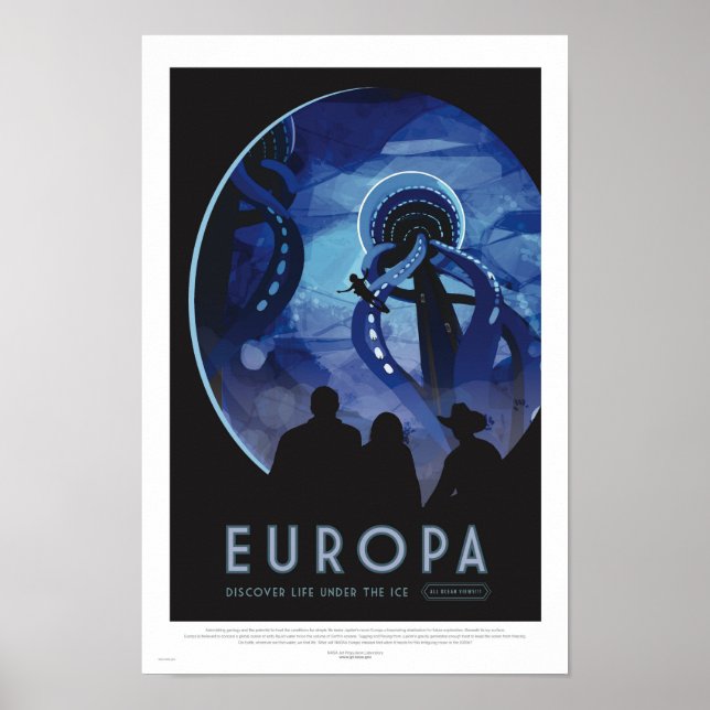 Europa Tour - Retro Space Travel Art Poster (Vorne)