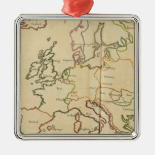 Europa und bedeutende Städte Silbernes Ornament