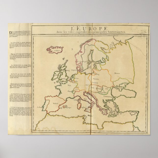 Europa und die Großstädte Poster (Vorne)