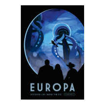Europa Vintag Space Travel Poster