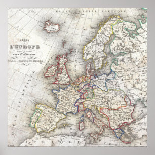 Europa Vintage Karte Poster