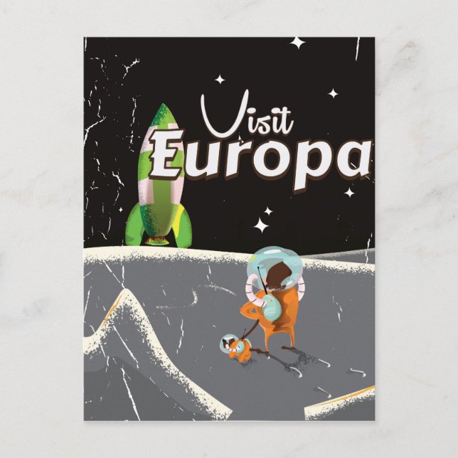 Europa Vintage Reiseplakat Postkarte (Vorderseite)