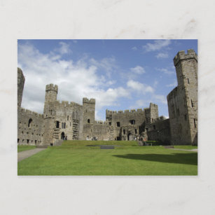 Europa, Wales, Caernarfon. Caernarfon Castle, Postkarte