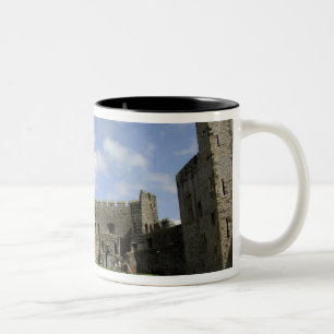 Europa, Wales, Caernarfon. Caernarfon Castle, Zweifarbige Tasse