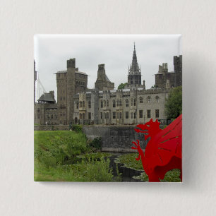 Europa, Wales, Cardiff. Cardiff Castle. Walisisch Button