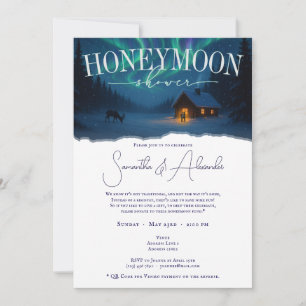 Europa Winter Aurora Borealis Honeymoon Dusche Einladung