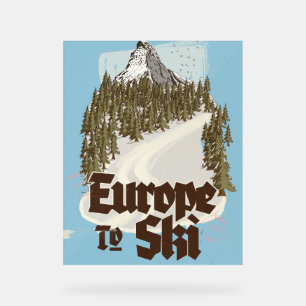 Europa zum Skifahren Acrylschild