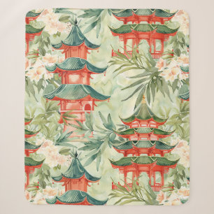 Europäische Chinoiserie-Pagodenwald-Wasserfarbe Sherpadecke