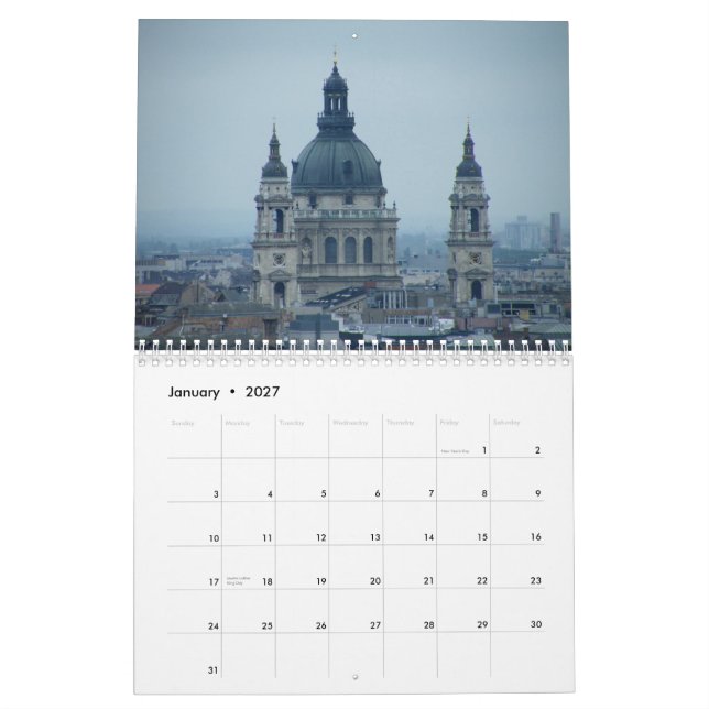 Europäische christliche Kirchen 2011 Kalender (Jan 2027)